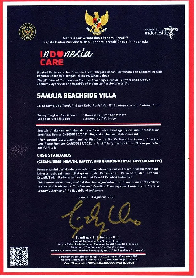 Samaja Beachside Villas Seminyak